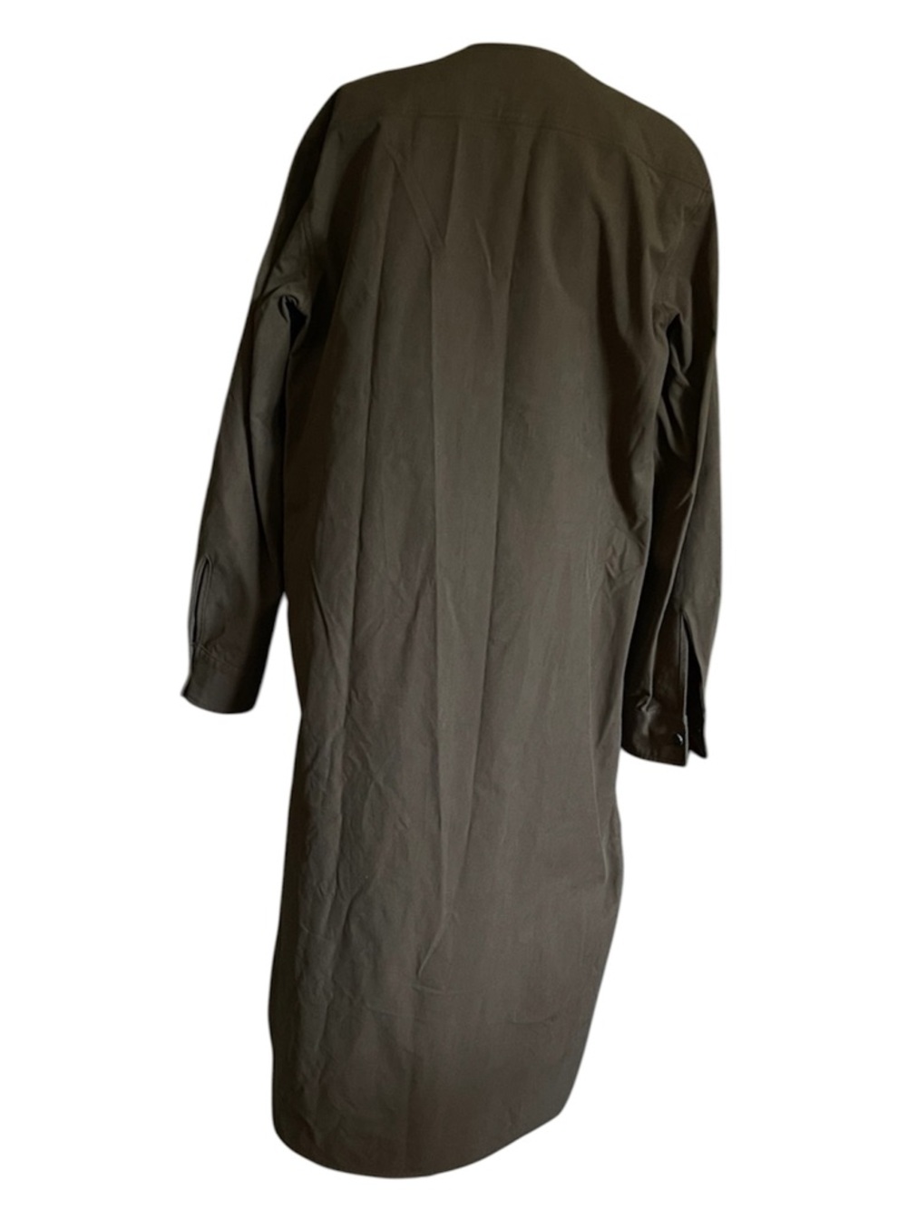 Golden Goose Olive Long-Sleeve Shirt Dress with Tie Belt - Picture 4 of 12